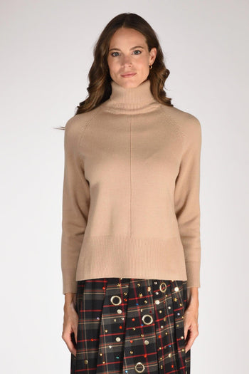 Maglia Collo Alto Beige Donna - 2