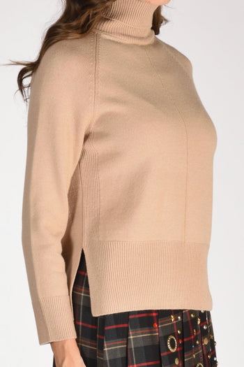 Maglia Collo Alto Beige Donna - 3
