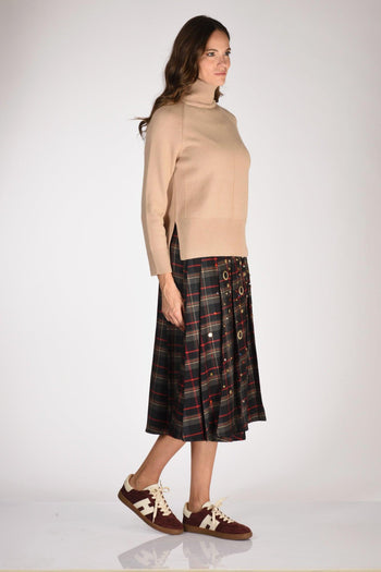 Maglia Collo Alto Beige Donna - 4