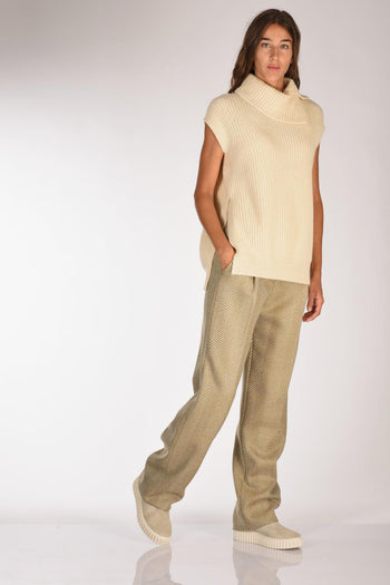 Pantaloni Beige/verde Donna - 2
