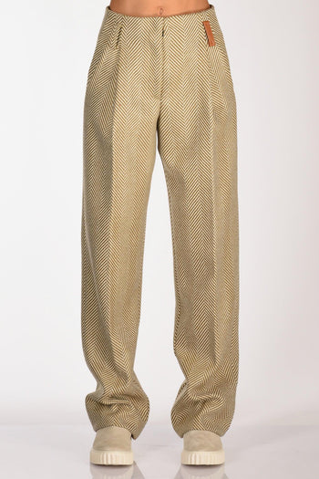Pantaloni Beige/verde Donna - 3