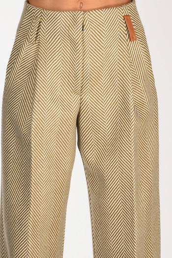 Pantaloni Beige/verde Donna - 4