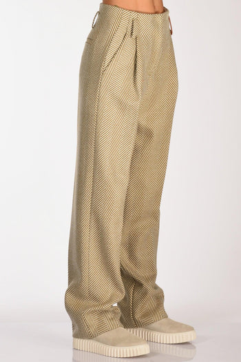 Pantaloni Beige/verde Donna - 5