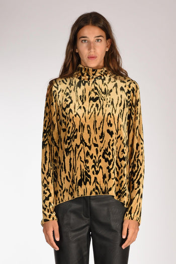 Camicia Velluto Beige/nero Donna - 2