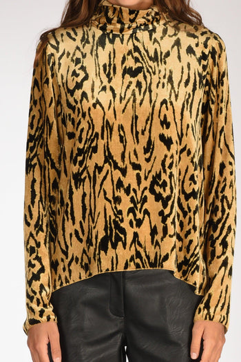 Camicia Velluto Beige/nero Donna - 3