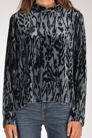 Camicia Velluto Azzurro/nero Donna - 3