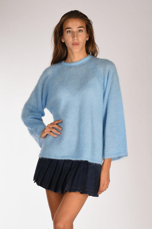 Maglia Mohair Azzurro Donna