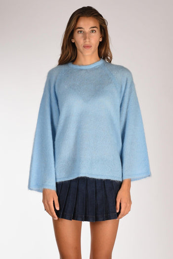 Maglia Mohair Azzurro Donna - 2