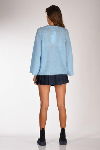 Maglia Mohair Azzurro Donna - 5