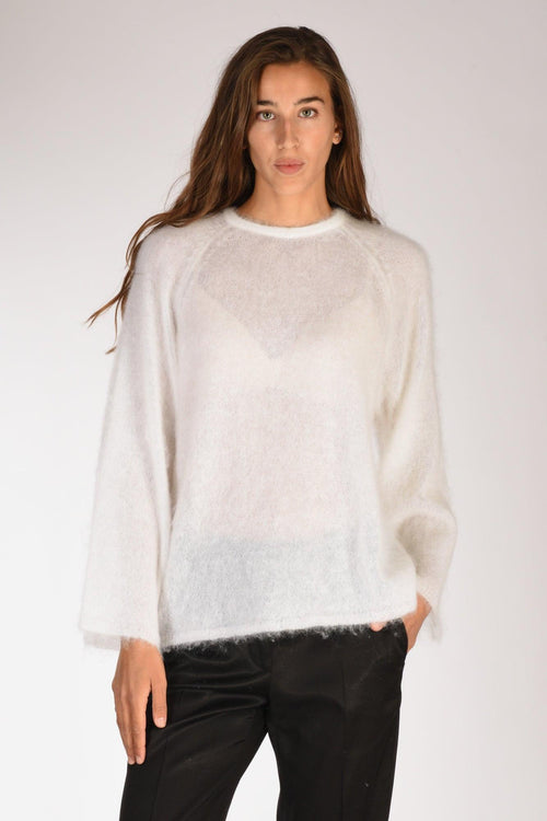 Maglia Mohair Bianco Donna