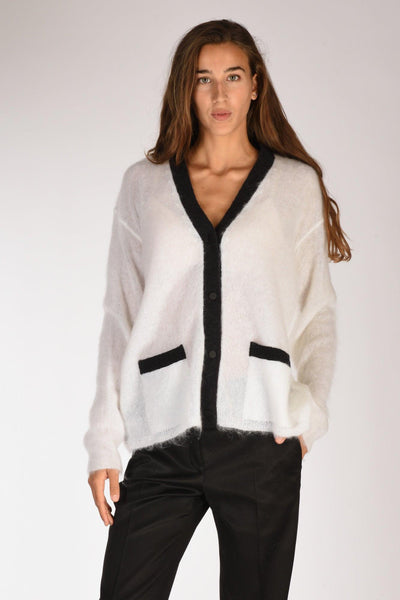Maglia Mohair Bianco/nero Donna