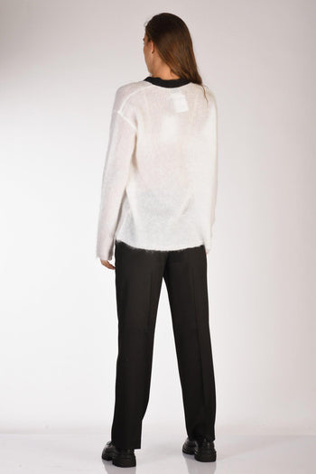 Maglia Mohair Bianco/nero Donna - 5