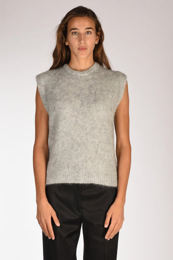 Gilet Maglia Grigio Chiaro Donna - 2