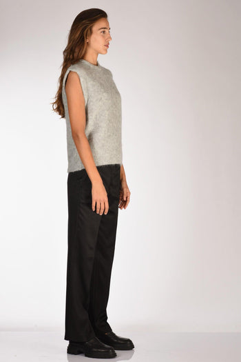 Gilet Maglia Grigio Chiaro Donna - 4