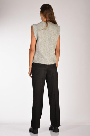 Gilet Maglia Grigio Chiaro Donna - 5