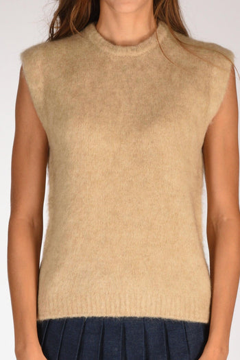 Gilet Maglia Beige Donna - 3