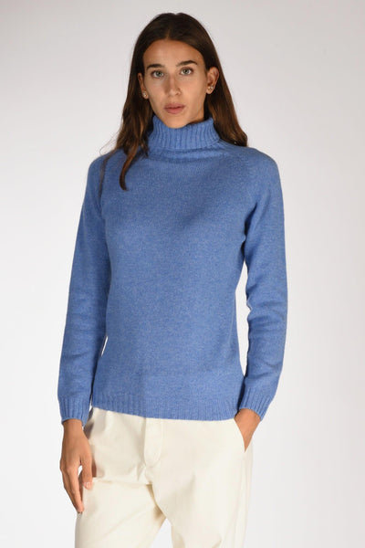 Collo Alto Blu Chiaro Donna