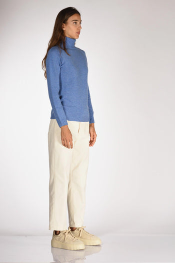 Collo Alto Blu Chiaro Donna - 4
