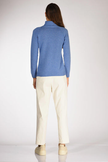 Collo Alto Blu Chiaro Donna - 5