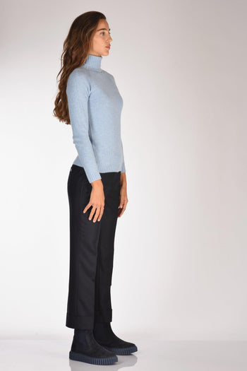 Collo Alto Azzurro Donna - 4
