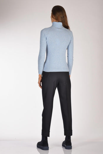 Collo Alto Azzurro Donna - 5