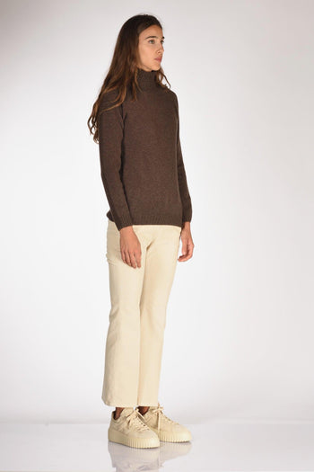 Collo Alto Marrone Donna - 4