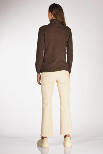 Collo Alto Marrone Donna - 5