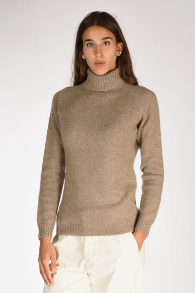 Collo Alto Marrone Chiaro Donna