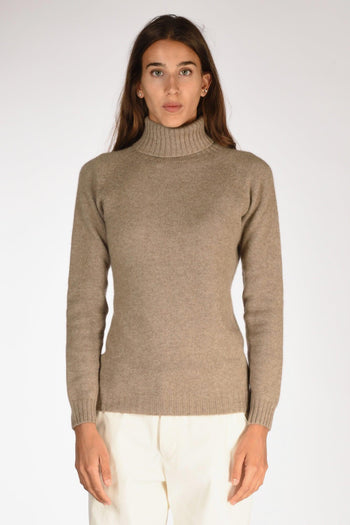 Collo Alto Marrone Chiaro Donna - 2