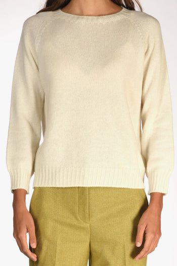 Maglia Girocollo Bianco Naturale Donna - 3