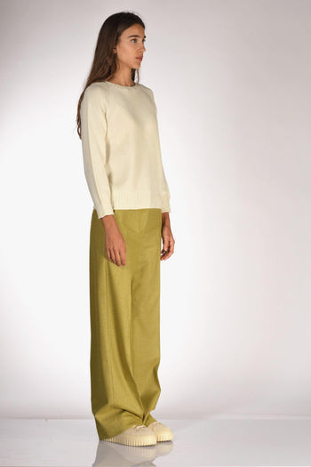 Maglia Girocollo Bianco Naturale Donna - 4