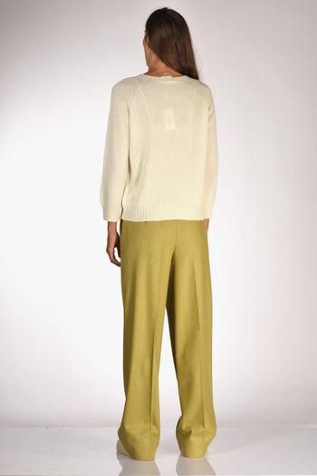 Maglia Girocollo Bianco Naturale Donna - 5