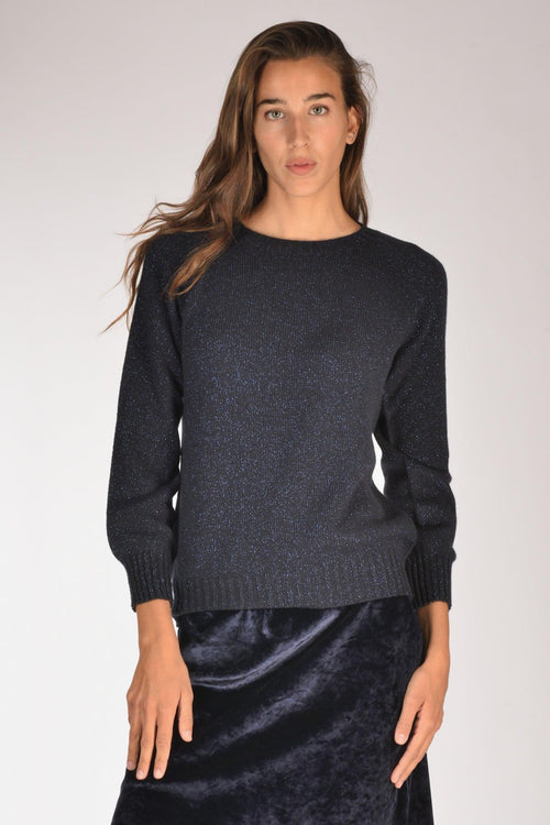 Maglia Giro Blu/bluette Donna