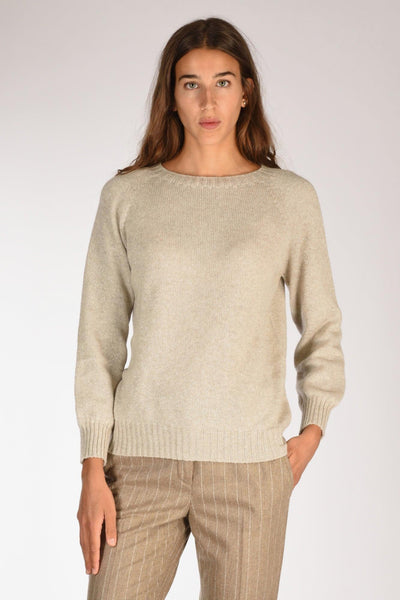 Maglia Girocollo Grigio/argento Donna