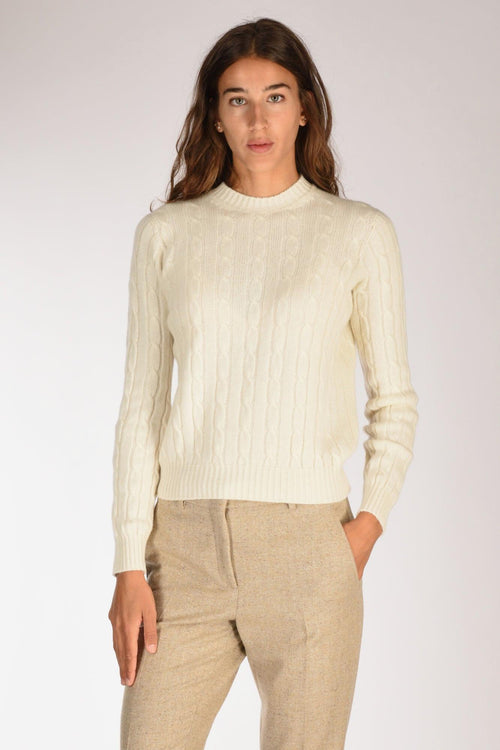 Girocollo Treccia Bianco Naturale Donna