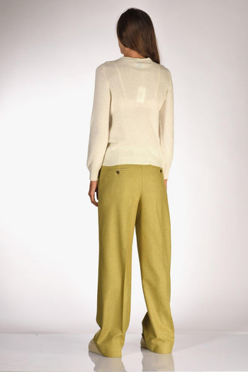 Maglia Girocollo Bianco Naturale Donna - 5