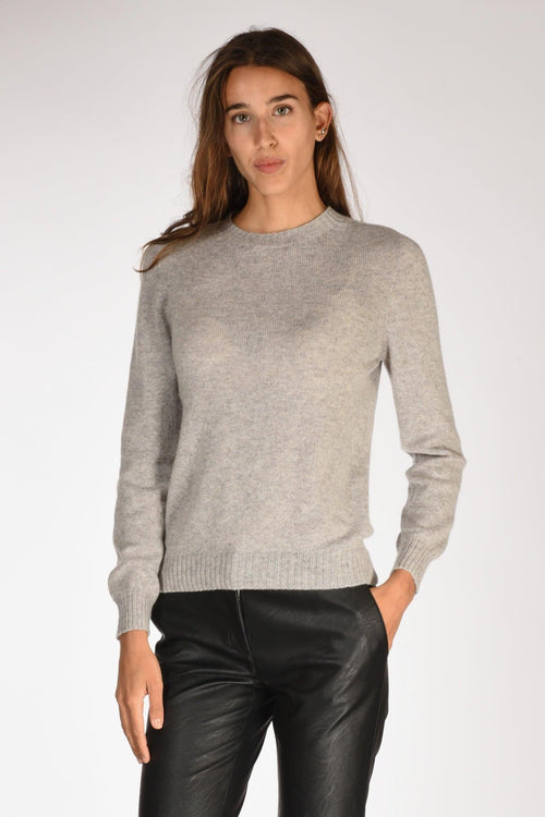 Maglia Girocollo Grigio Chiaro Donna
