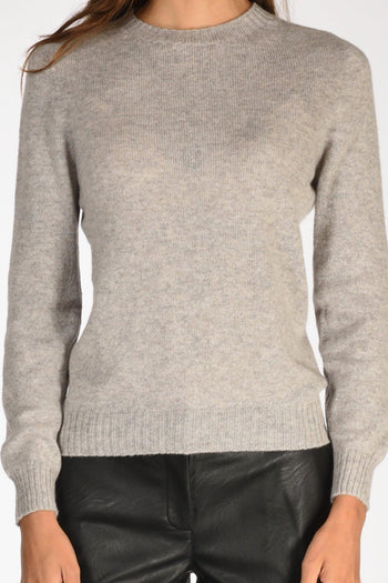Maglia Girocollo Grigio Chiaro Donna - 3