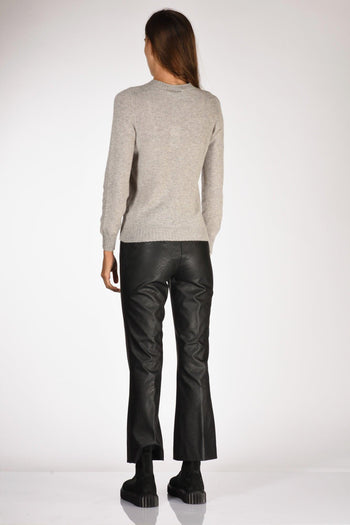 Maglia Girocollo Grigio Chiaro Donna - 5