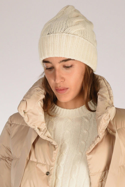 Cappello Treccia Bianco Naturale Donna