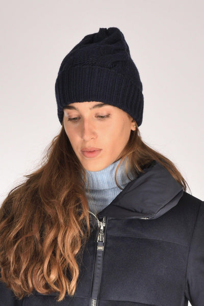 Cappello Treccia Blu Donna