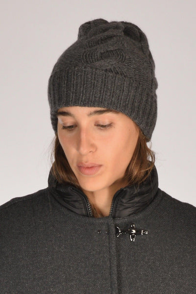 Cappello Treccia Grigio Scuro Donna