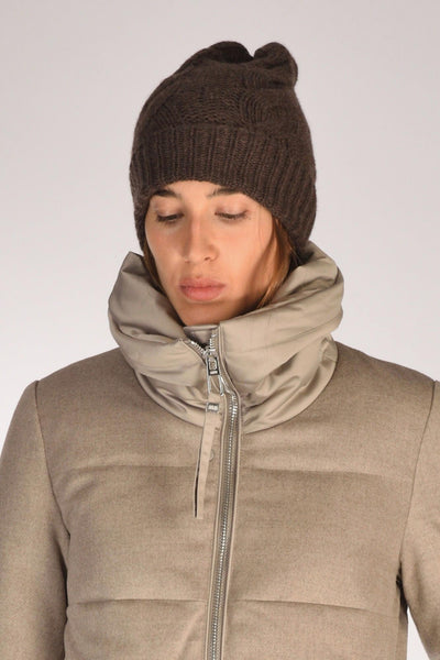 Cappello Treccia Marrone Scuro Donna