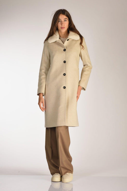 Cappotto Visone Beige Chiaro Donna