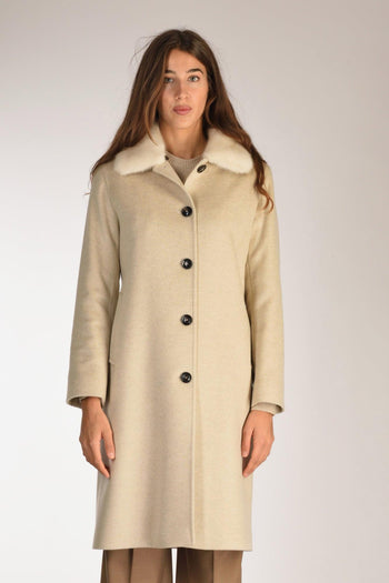 Cappotto Visone Beige Chiaro Donna - 2