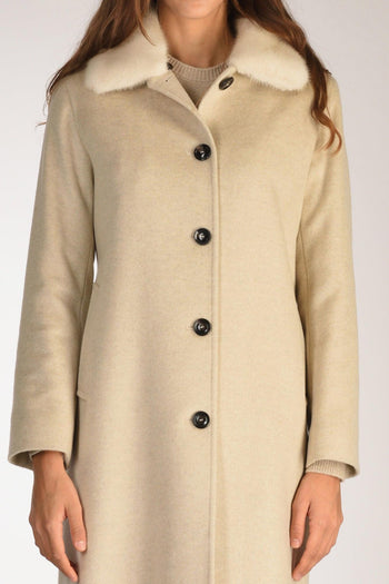 Cappotto Visone Beige Chiaro Donna - 3