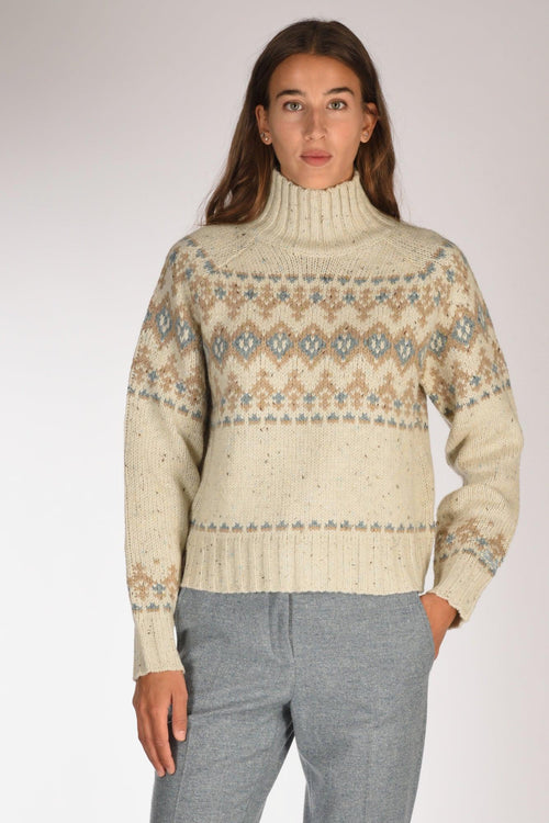 Saint Barth Maglia Myra Beige/azzurro Donna