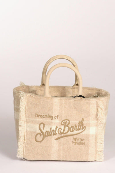Saint Barth Borsa Vanity Mini Beige/bianco Donna
