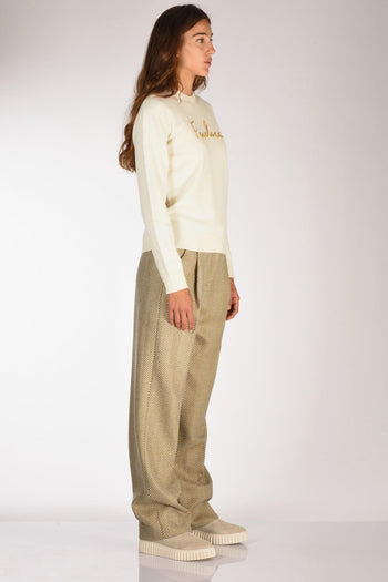 Saint Barth Maglia New Queen Bianco/oro Donna - 4