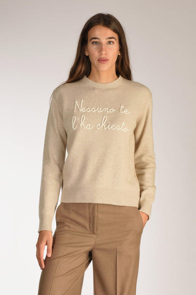 Saint Barth Maglia New Queen Beige/bianco Donna